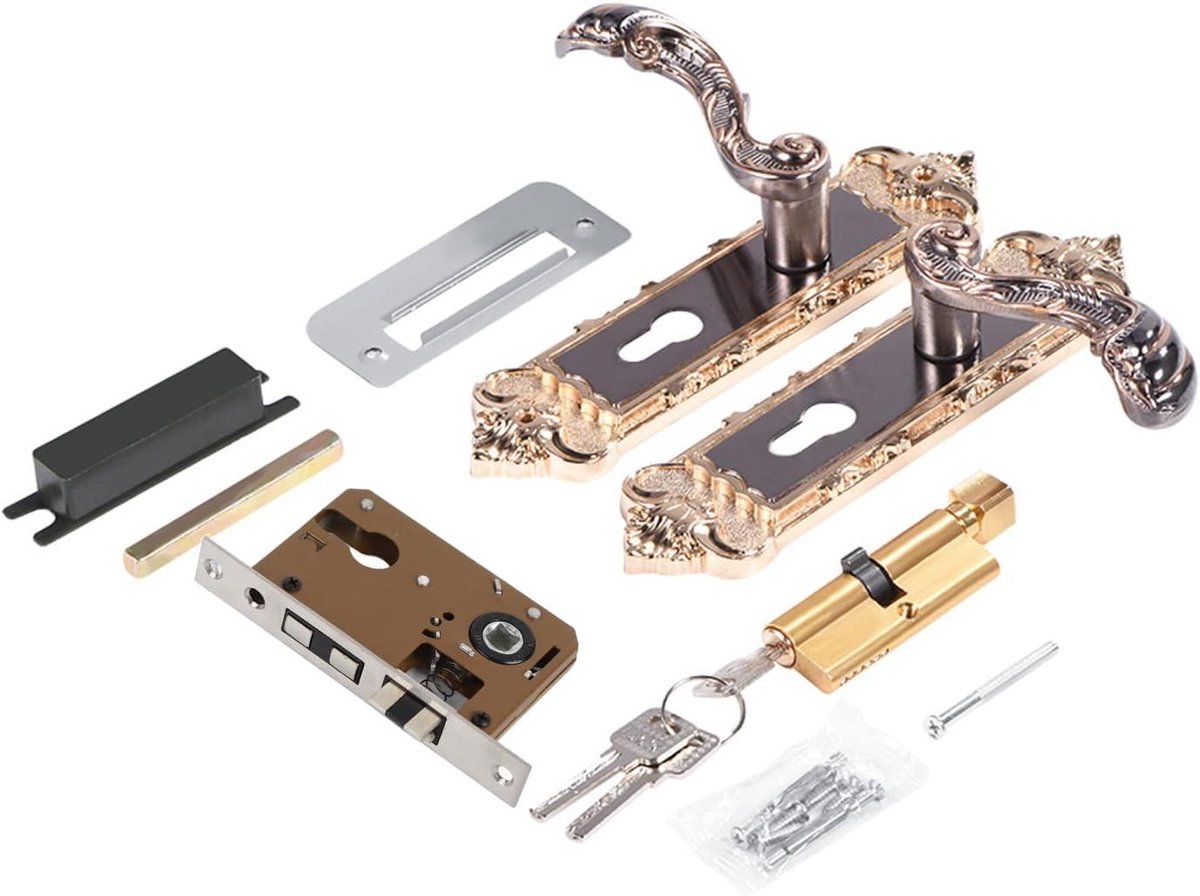 Retro Aluminium Deurslot Vintage - 3 Sleutels