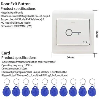 RFID Deurcontroller met Elektrisch Magneetslot en Toetsenbord