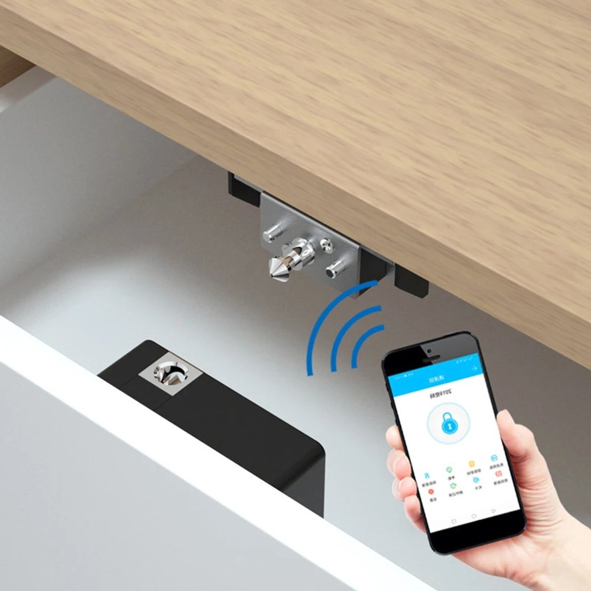 RM Store® Smart Elektrisch Deurslot Zwart 7.5x7.5x3 cm