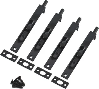RVS deurslot grendel bout 8 inch zwart