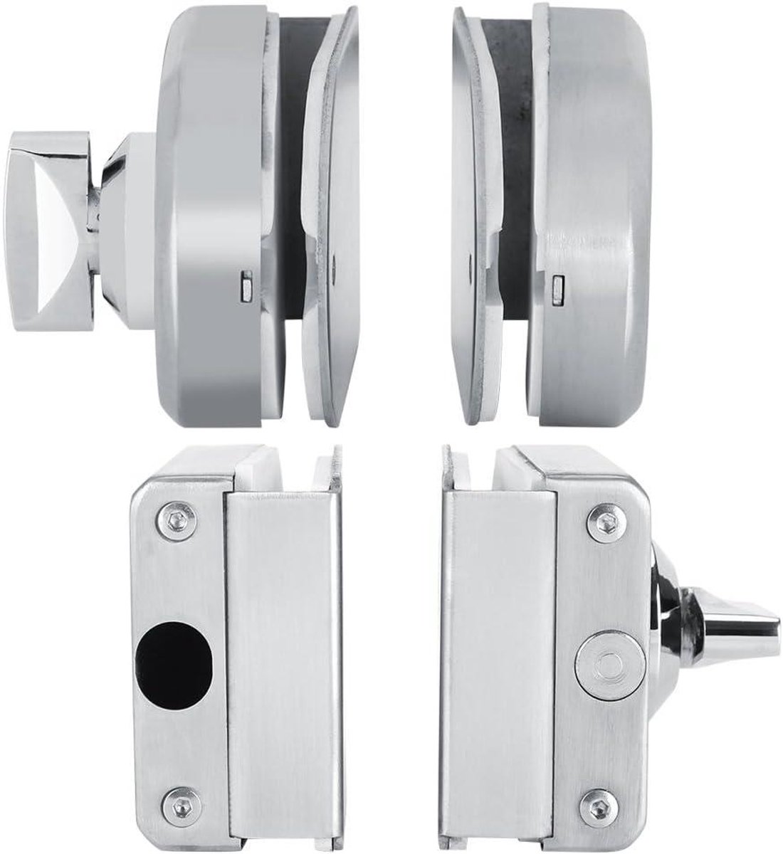 RVS Glas Deurslot Rotary Knop 10-12 mm