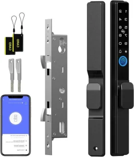 Schuifdeurslot biometrisch zwart