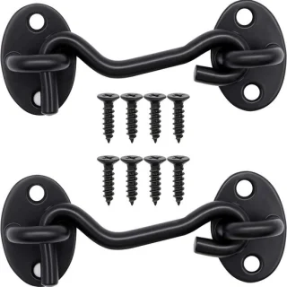 Schuurdeurslot haak- en oogsluiting 3 inch, set van 2 - zwart review