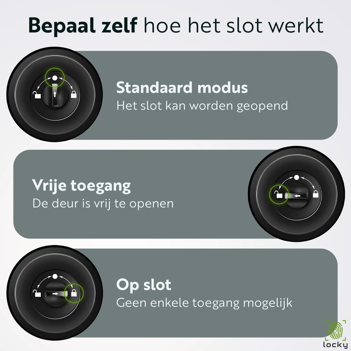 Selevie Vingerprint Slim Smart Lock Zwart