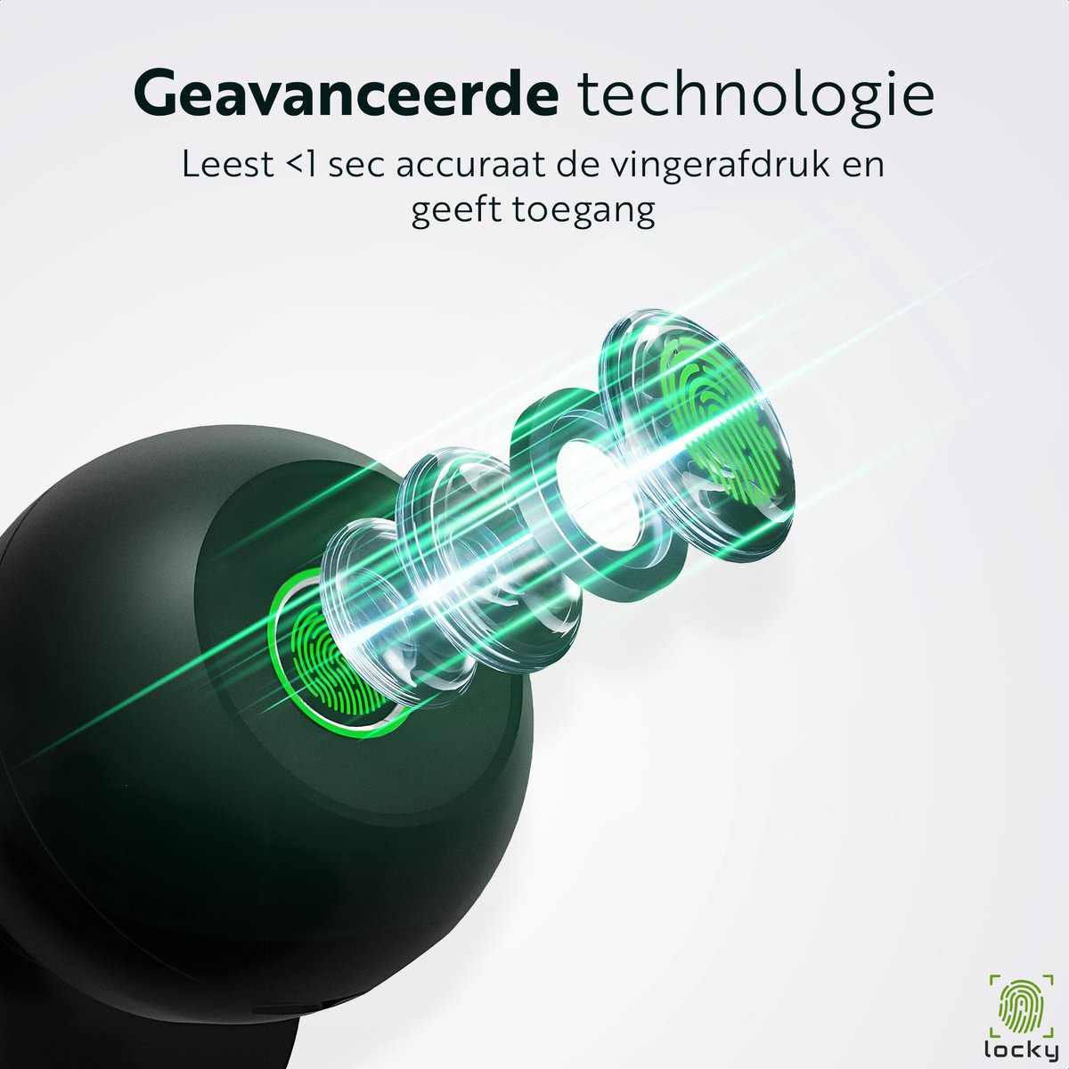 Selevie Vingerprint Slim Smart Lock Zwart