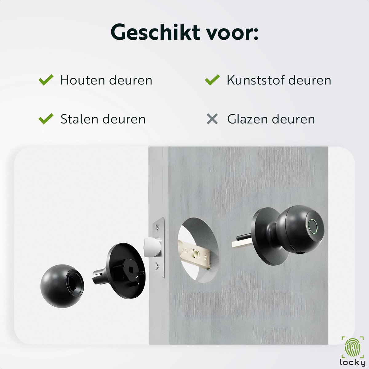 Selevie Vingerprint Slim Smart Lock Zwart