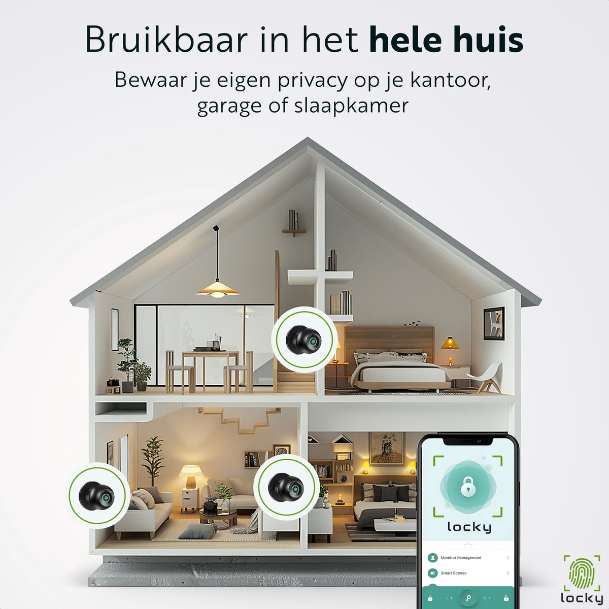 Selevie Vingerprint Slim Smart Lock Zwart