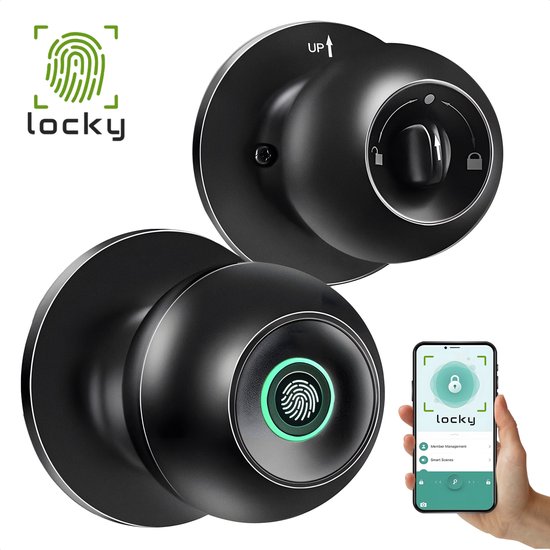 Selevie Vingerprint Slim Smart Lock Zwart