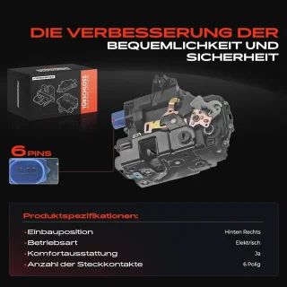 Servomotor deurslot achter rechts 6-polig voor VW Polo 9N / SEAT Ibiza III (2001-2009)