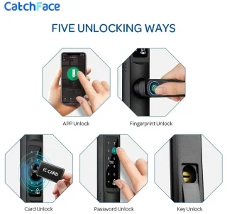Slank Smart Lock Deurslot Zwart
