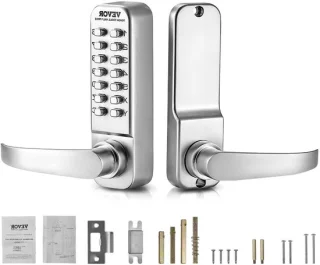 Sleutelloos mechanisch deurslot 35-65 mm zilver