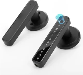 Slim deurslot biometrisch vingerafdrukscanner 15 cm zwart