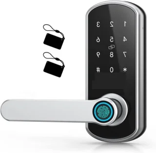 Slim deurslot biometrisch zilver