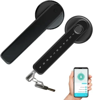 Slim deurslot - deurknop met app - zwart