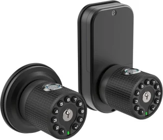 Slim deurslot dubbele knop mat zwart