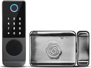 Slim deurslot - elektronisch keyless - zwart grijs