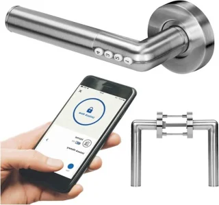Slim deurslot met pin of bluetooth, zilver