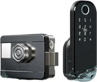 Slim Deurslot - Smart Lock Elektrisch - Toegangscontrole Huis - Vingerafdruk Ontgrendeling - 30-60mm Deurdikte - Zwart