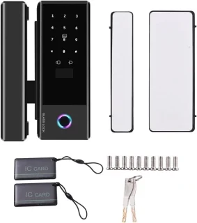 Slim deurslot voor 10-12 mm glas, zilverkleurig