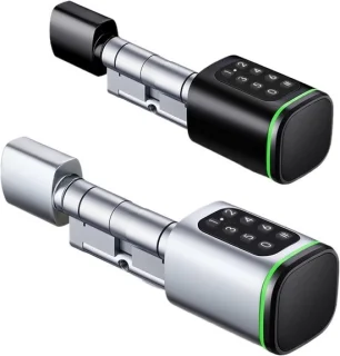 Slim digitaal cilinderslot 60mm zilver roze