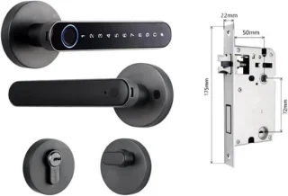 Slim digitaal deurslot gunmetal