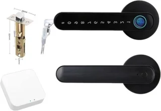 Slim digitaal deurslot zwart