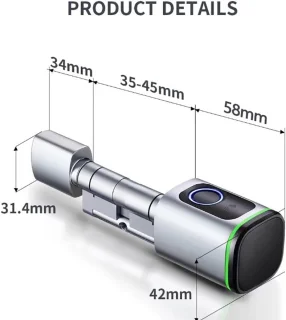 Slim elektronisch deurslot voor 35–45 mm deuren