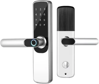 Slim Elektronisch Vingerafdrukdeurslot met Handgreep (Zilver)