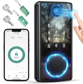Slim elektronisch voordeurslot zwart