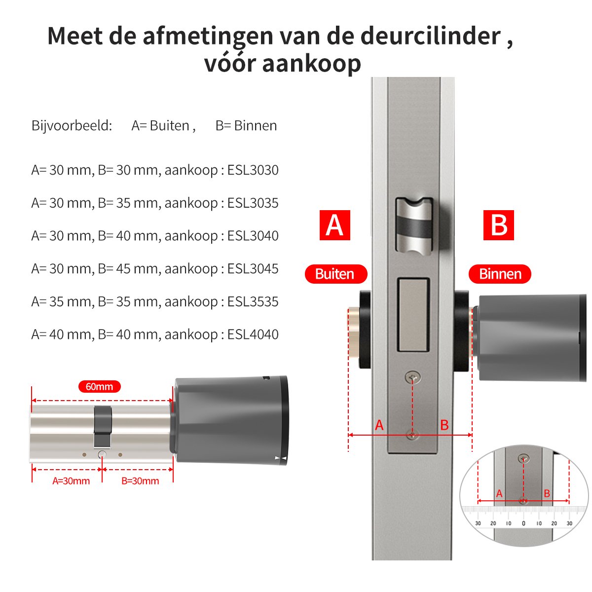 Slim slot deur 40/40 grijs/zwart met keypad en gateway