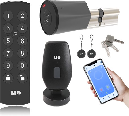 Slim slot deur 40/40 grijs/zwart met keypad en gateway