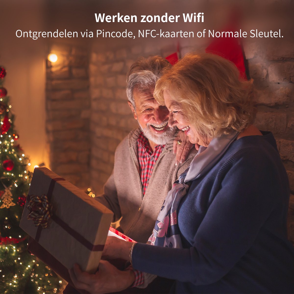 Slim slot deur draadloos 30/35 met keypad en gateway grijs/zwart