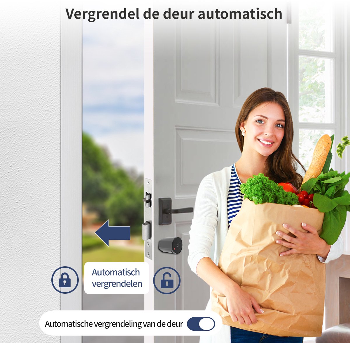 Slim slot deur draadloos 30/35 met keypad en gateway grijs/zwart