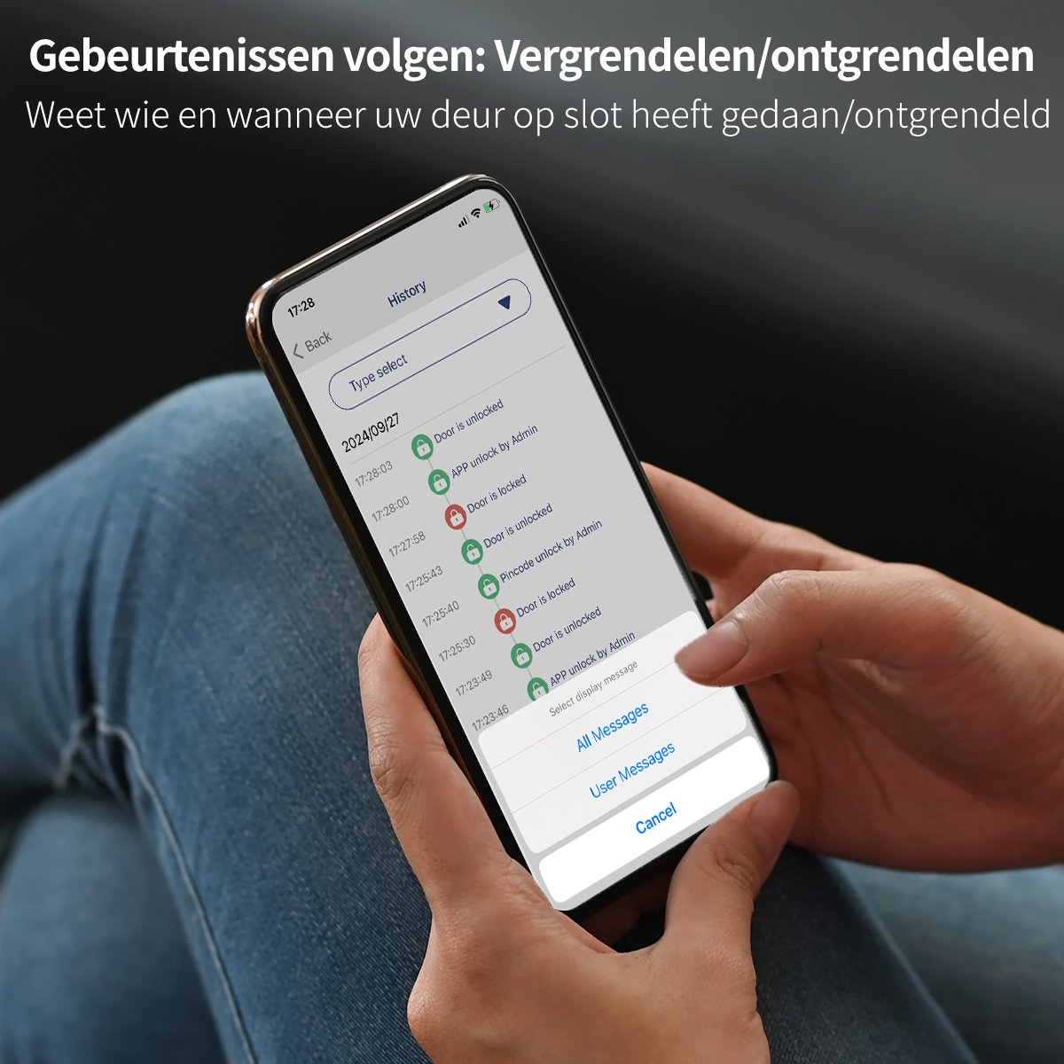 Slim slot deur draadloos 30/35 met keypad en gateway grijs/zwart