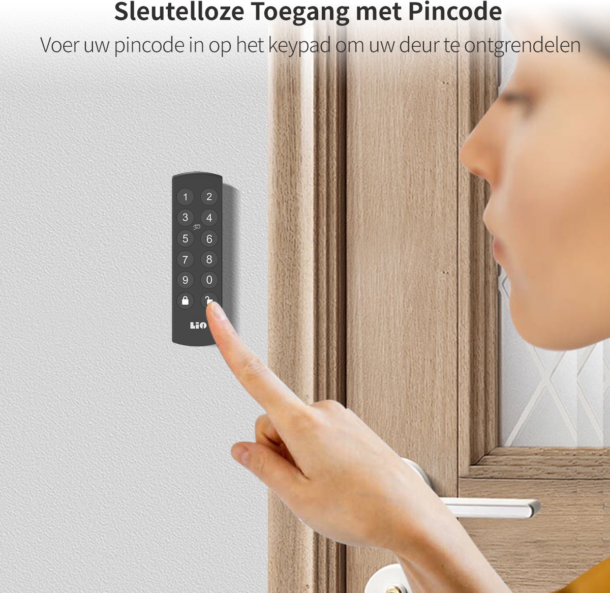 Slim slot deur draadloos 30/35 met keypad en gateway grijs/zwart