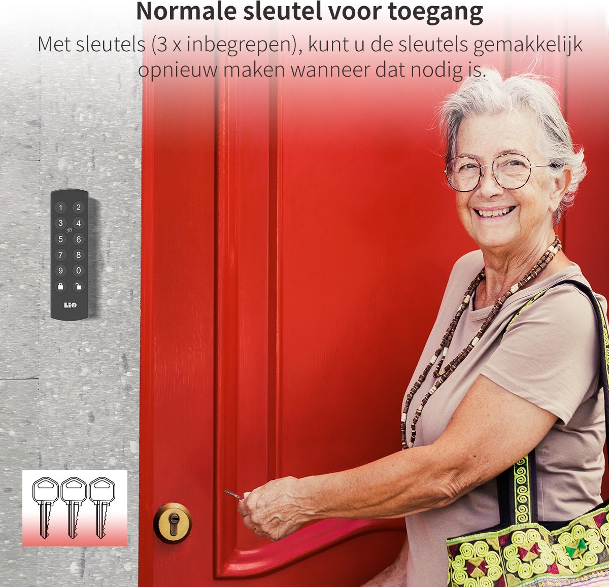Slim slot deur draadloos 30/35 met keypad en gateway grijs/zwart