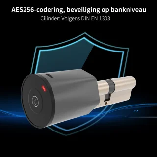 Slim slot deur draadloos cilinder 30/30 grijs/zwart met gateway