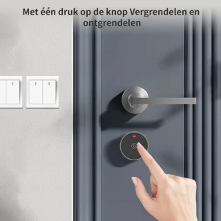 Slim slot deur draadloos cilinder 30/30 grijs/zwart met gateway