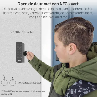 Slim slot deur draadloos cilinder 30/30 grijs/zwart met gateway