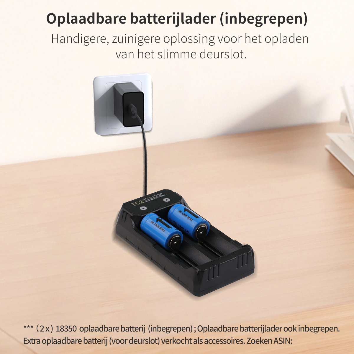 Slim Slot Deur Draadloos Cilinder 35/35 Grijs/Zwart