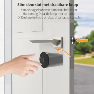 Slim slot draadloos cilinder 30/40 grijs/zwart met gateway