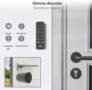 Slim slot Draadloos cilinder 30/45 grijs/zwart with keypad