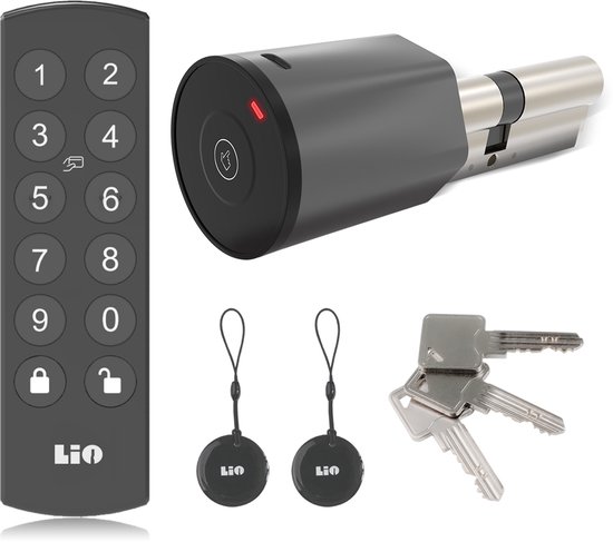 Slim slot Draadloos cilinder 30/45 grijs/zwart with keypad