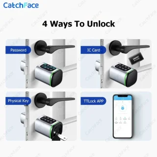Slim Smart Lock Elektrisch deurslot (Eurocilinder) Zilver