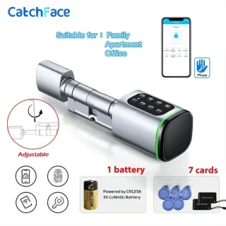 Slim Smart Lock Elektrisch deurslot (Eurocilinder) Zilver