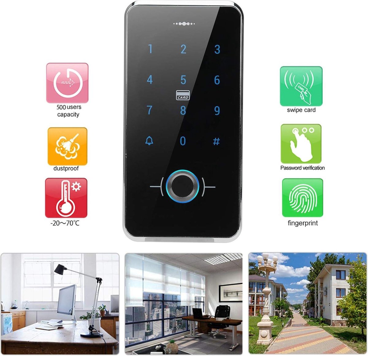Slim Vingerafdruk Deurslot IP68 Touchscreen