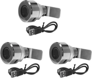 Slim vingerafdruk slot - 3 stuks - zilver