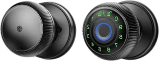 Slim vingerafdrukdeurslot ronde knop (Nero)