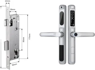 Slimme deurklink vingerafdrukslot aluminium