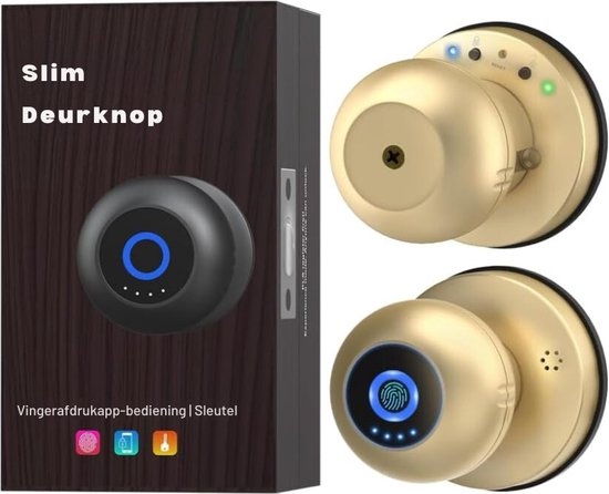 Slimme Deurknop Bluetooth WiFi Biometrisch Deurslot Goud review